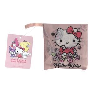 Hello Kitty Reusable Foldable Tote Bag Pink Floral Eco Shopping Bag NWT